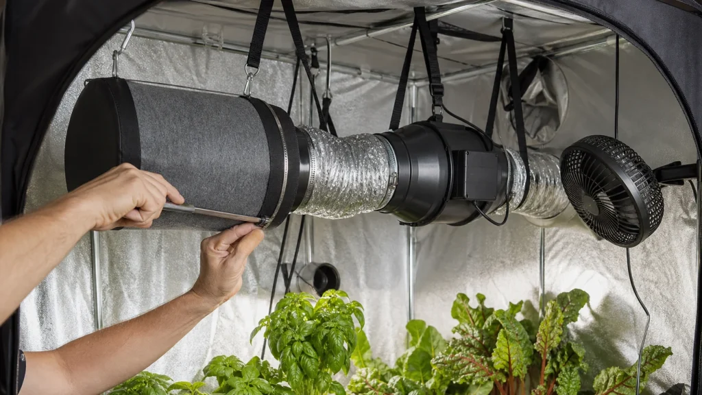 Postavljanje ugljenog filtera, ventilatora i ventilacijske cijevi u growboxu